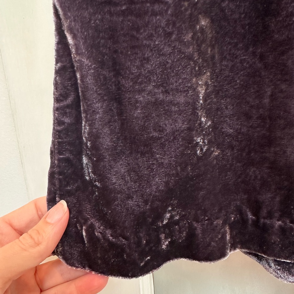 Sundance Crushed Velvet Sleeveless Halter Ruffle Metallic Purple Top Size XS - Picture 6 of 9
